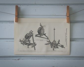 1907 Vintage Magnetometer Lithograph Illustration