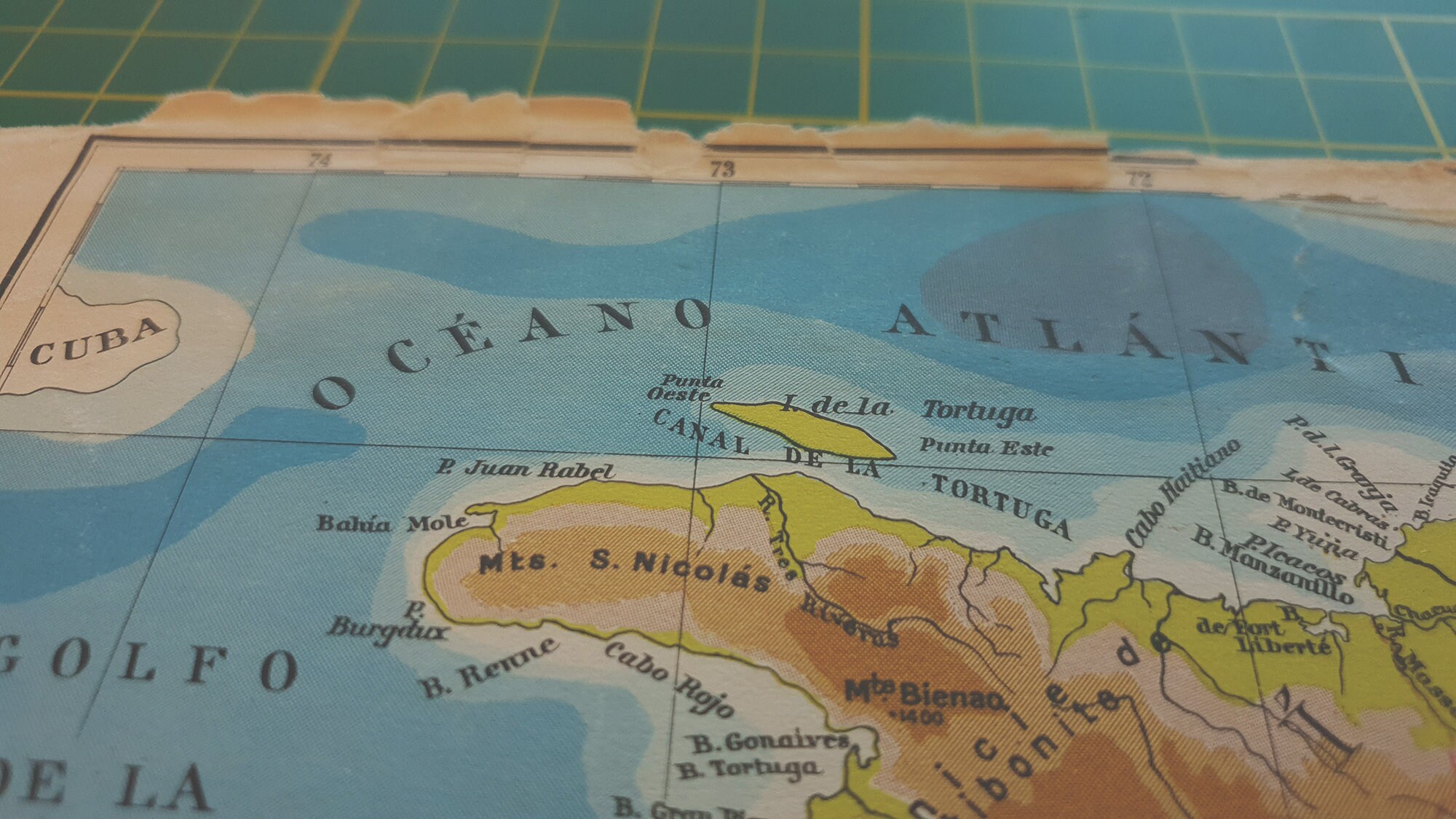 1950 Vintage Dominican Republic Map