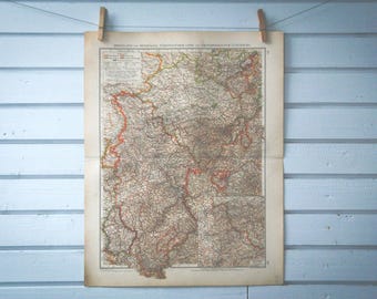 1906 Vintage West Germany Map