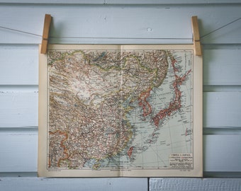 1907 Vintage East Asia Map