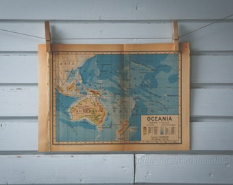 1946 Vintage Oceania Map