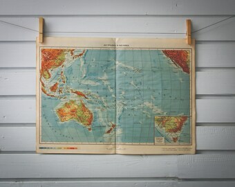 1951 Vintage Oceania Map