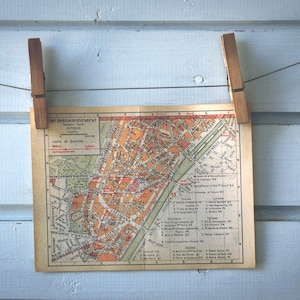 1950s Vintage Auteuil Map