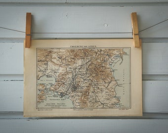 1907 Vintage Athens & Surroundings Map