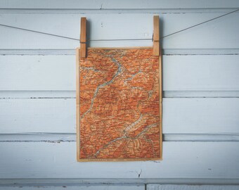 1903 Vintage Allgäu Alps Map