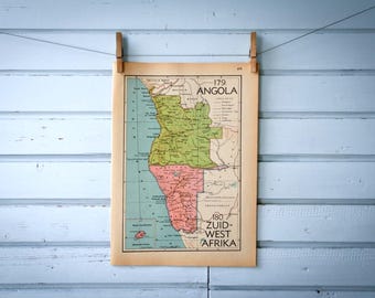 1941 Vintage Angola & Namibia Map