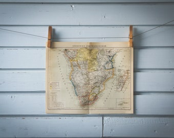 1887 Vintage South & Central Africa Map
