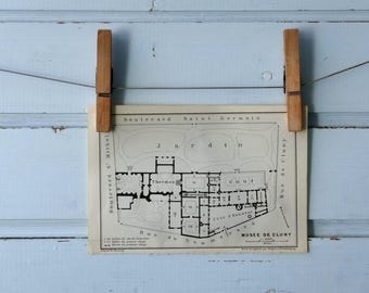 1909 Vintage Plan of the Cluny Museum