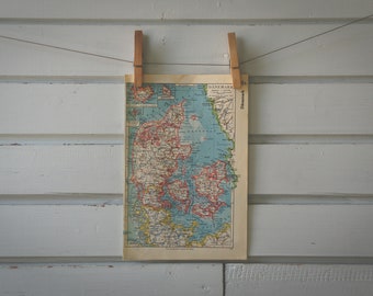 1936 Vintage Denmark Map