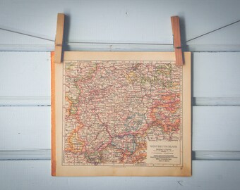 1929 Vintage Central Germany Map