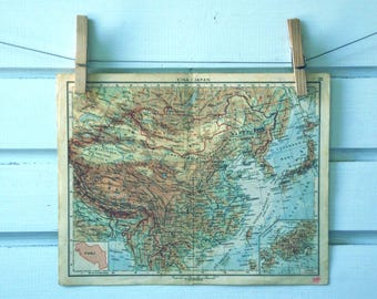 1951 Vintage Map of China