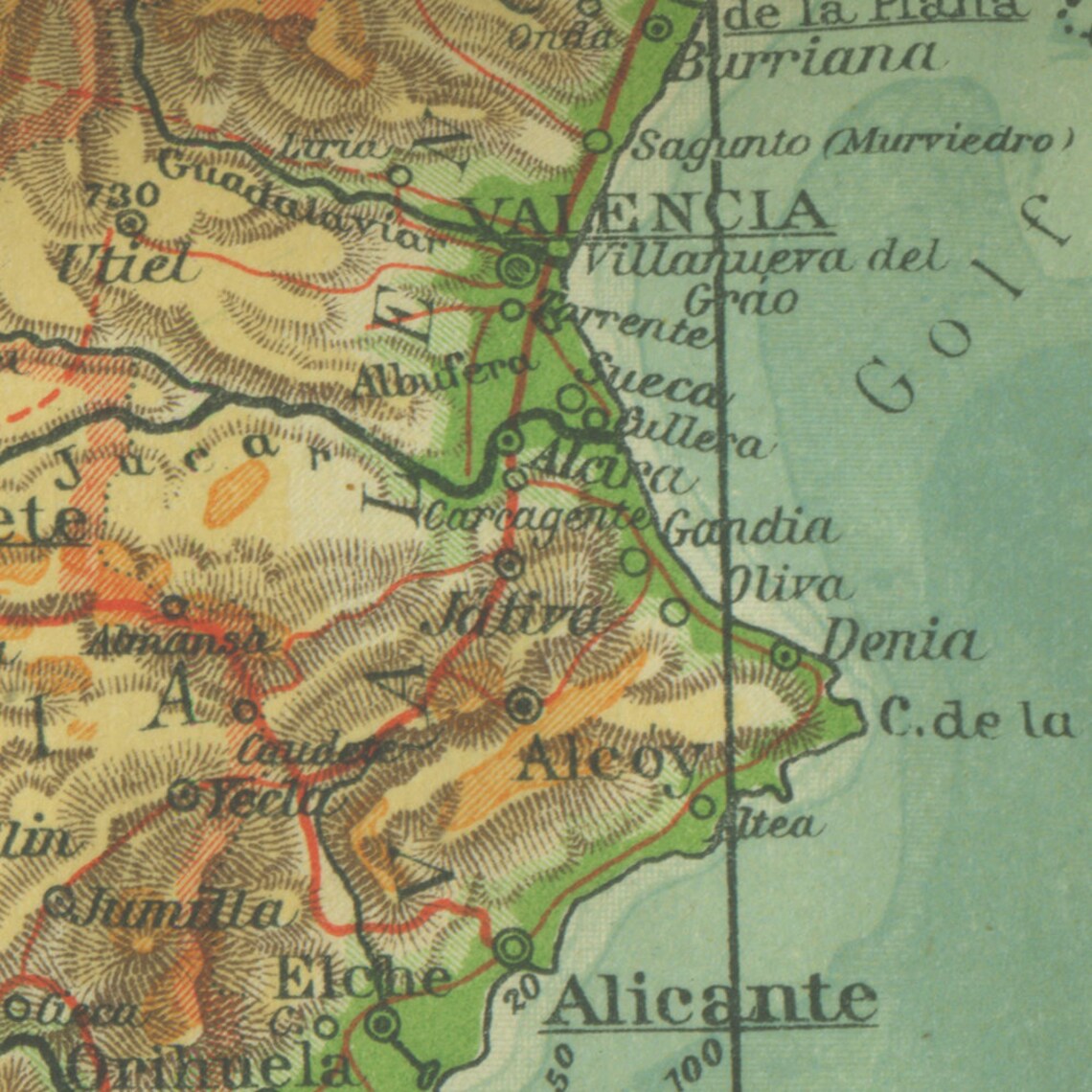 1928 Vintage Map of Spain - Etsy
