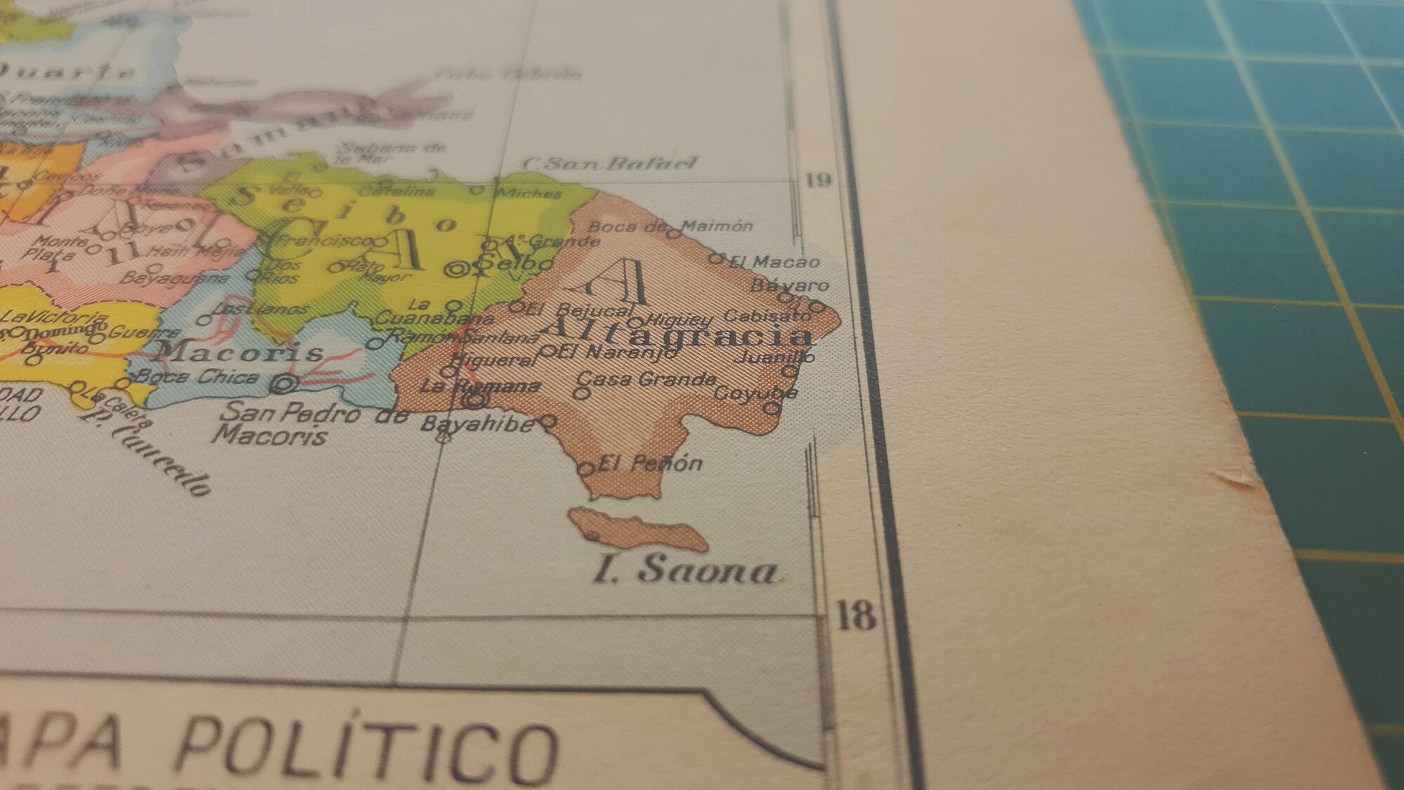 1950 Vintage Dominican Republic Map