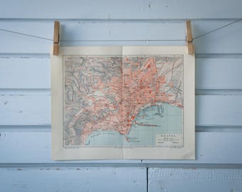 1907 Vintage Naples Map