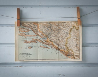 1915 Vintage South Dalmatia Map