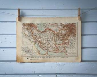 1904 Vintage Map of Iran