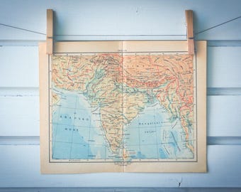 1956 Vintage Map of India
