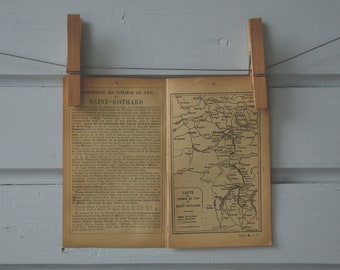 1891 Vintage Map of the Gotthard Railway