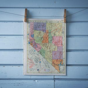 Carte vintage du Nevada de 1957