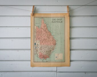 1941 Vintage East Australia Map