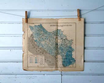1920s Vintage Map of Yugoslavia