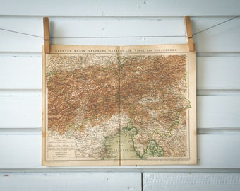 1887 Vintage West Austria Map