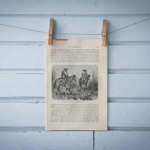 1897 Vintage Gauchos Lithograph Illustration