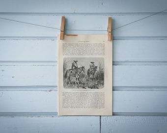 1897 Vintage Gauchos Lithograph Illustration