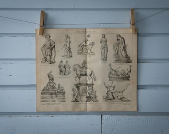 1887 Vintage Modern Era Sculpture Illustration