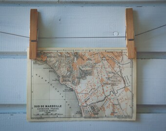 1913 Vintage Marseille Map