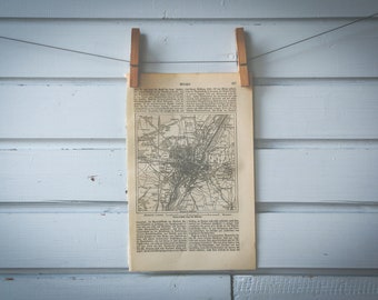 1887 Vintage Map of Munich