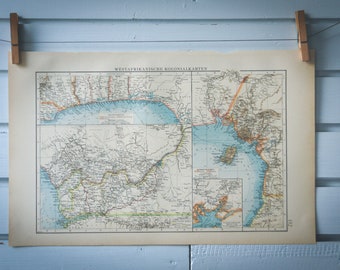1901 Vintage Gulf of Guinea Map