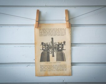 1895 Vintage Meridian Circle Instrument Lithograph Illustration