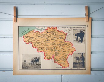 1941 Vintage Belgium Map
