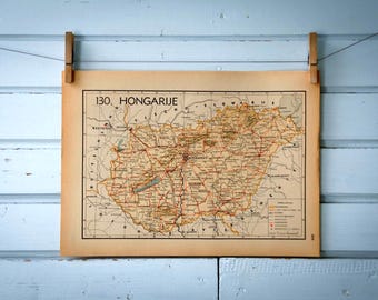 1941 Vintage Hungary Map