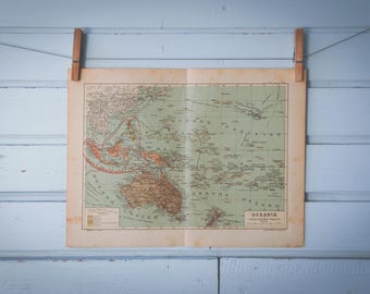 1937 Vintage Oceania Map
