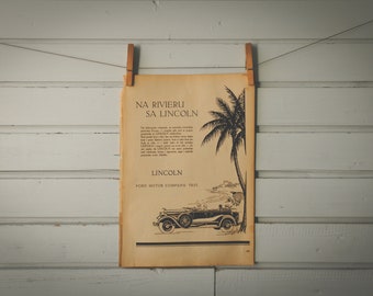 1930 Vintage Lincoln Advertisement Illustration