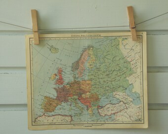 1951 Vintage Map of Europe