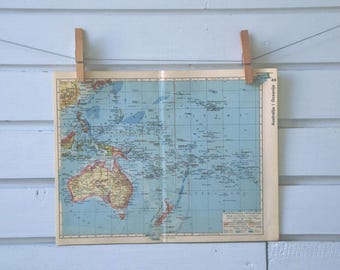 1938 Vintage Oceania Map