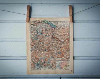 1939 Vintage East Switzerland Map