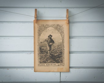 1900s Vintage Robinson Crusoe Illustration