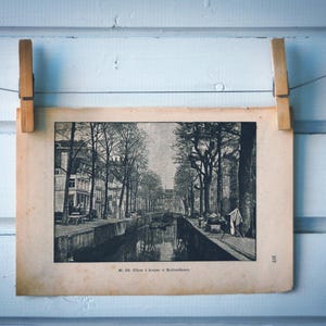 1890 Vintage Rotterdam Lithograph Illustration
