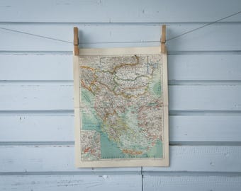 1907 Vintage Map of the Balkans