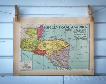 1941 Vintage Map of Honduras