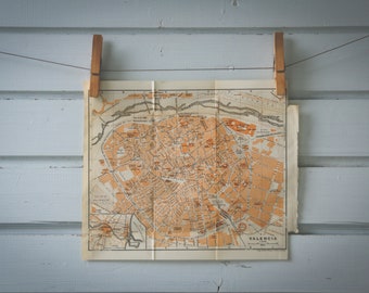 1920 Vintage Map of Valencia