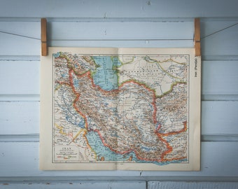 1938 Vintage Map of Iran