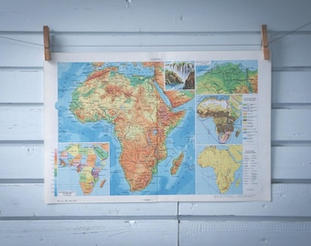 1970 Vintage Map of Africa