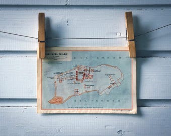 1913 Vintage Philae Island Map