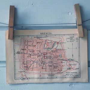 1892 Vintage Map of Brescia