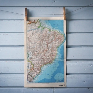 1936 Vintage Map of Brazil